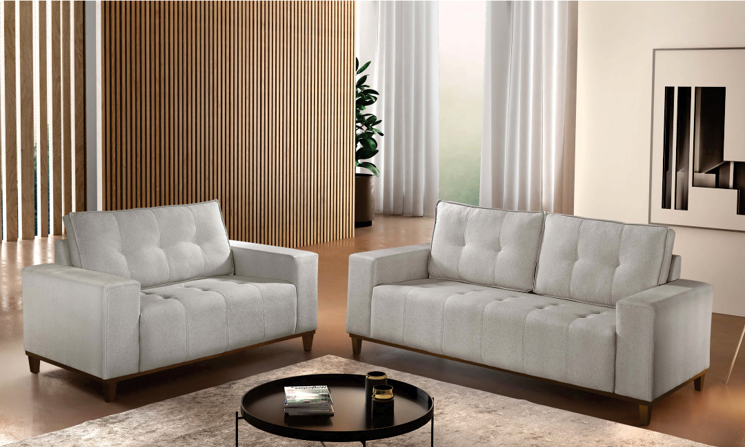 Rondomóveis - sofá 500 - conjunto de sofá - 2 lugares - 3 lugares - ambientado.
