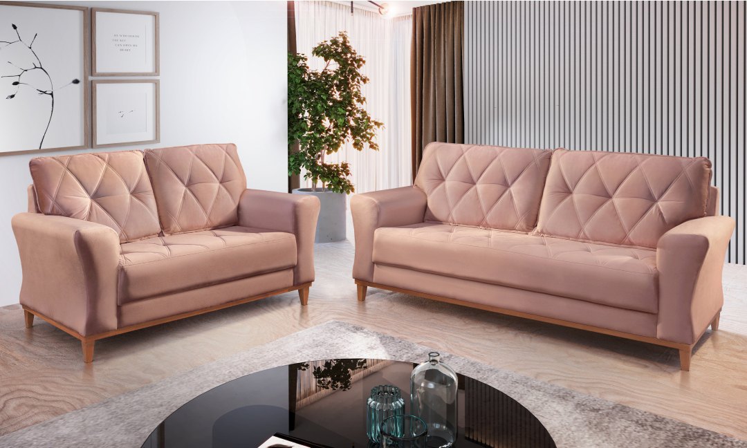 Rondomóveis - sofá 035 - conjunto de sofá - 2 lugares - 3 lugares - ambientado