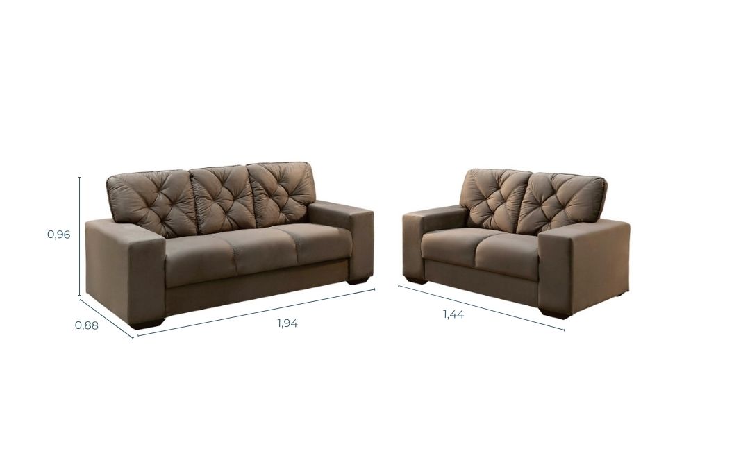 Rondomóveis - sofá 175 - conjunto de sofá - 2 lugares - 3 lugares - medidas