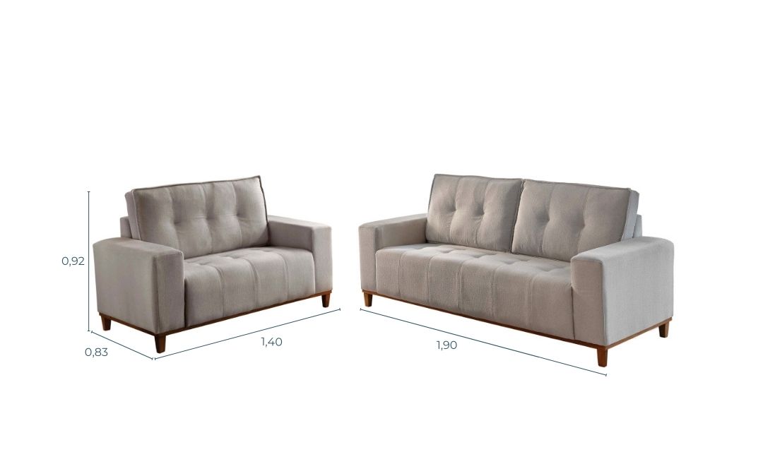 Rondomóveis - sofá 500 - conjunto de sofá - 2 lugares - 3 lugares - medidas