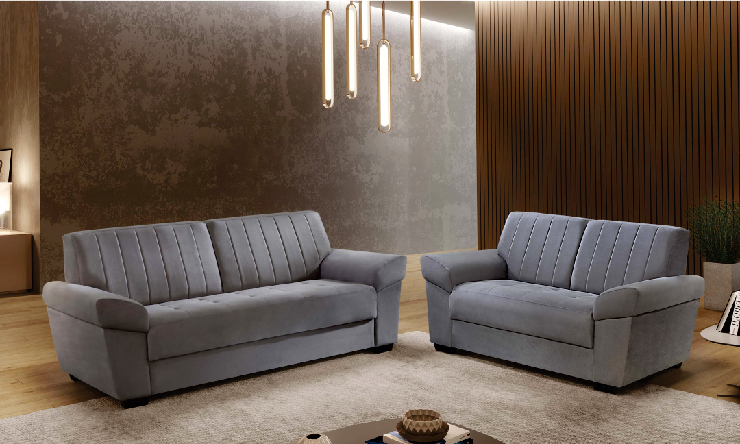 Rondomóveis - sofá 580 - conjunto de sofá - 2 lugares - 3 lugares - ambientado