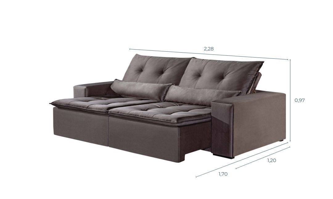 Rondomóveis - sofá 644 - conjunto de sofá - 2 lugares - 3 lugares - medidas