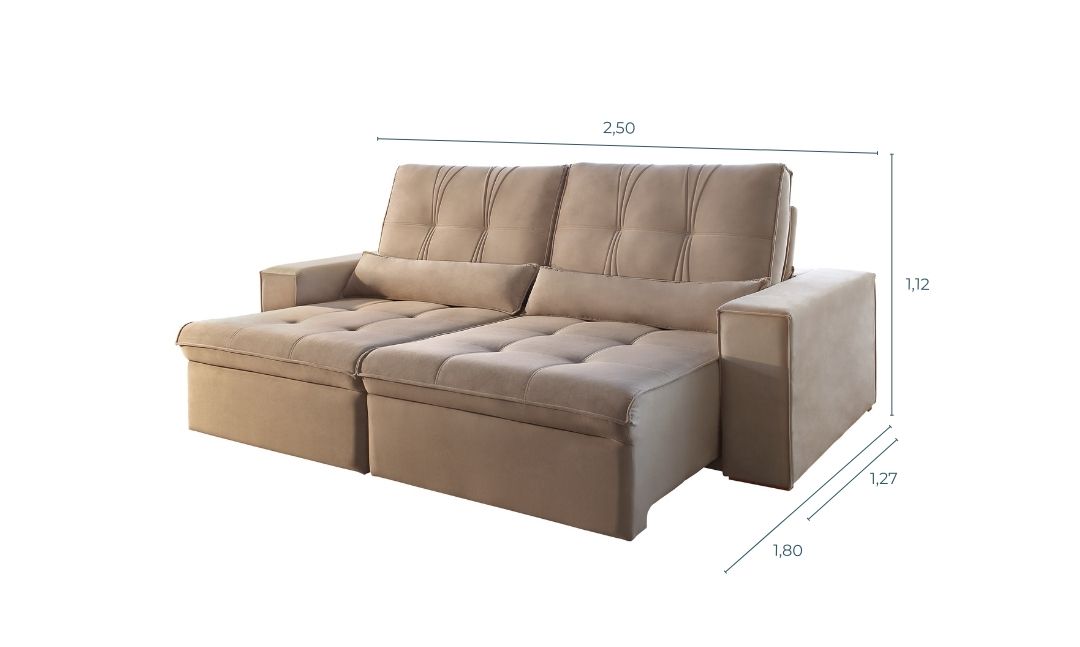 Rondomóveis - sofá 664 - conjunto de sofá - 2 lugares - 3 lugares - medidas