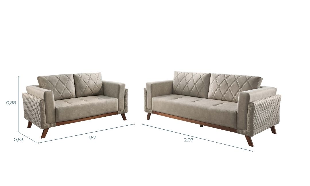 Rondomóveis - sofá 880 - conjunto de sofá - 2 lugares - 3 lugares - medidas